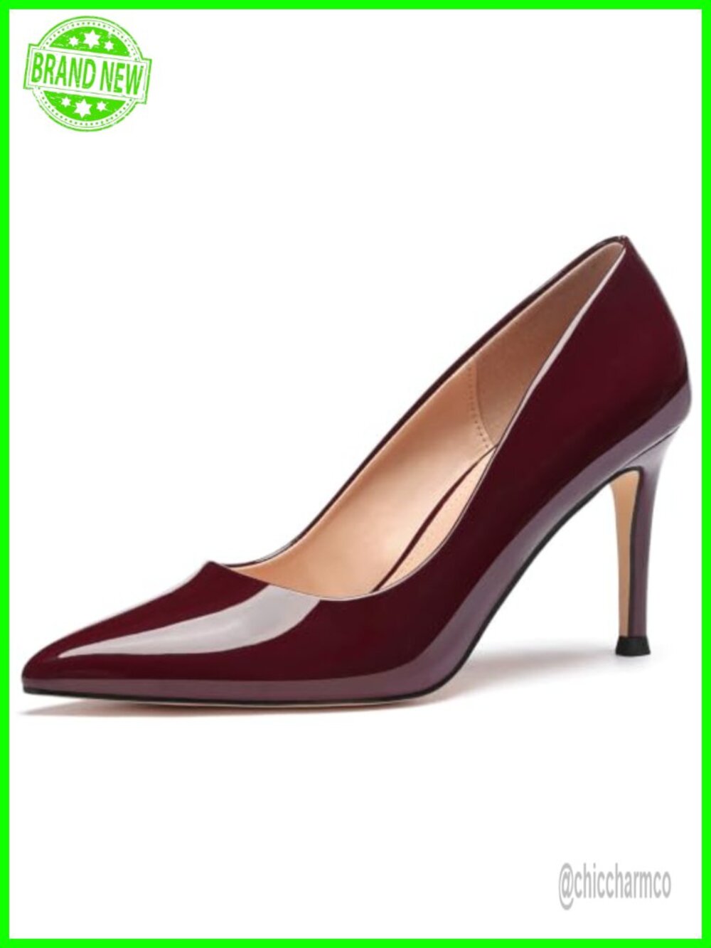 Stiletto Pumps Closed Pointed Toe Heels, 3 Inch High Heels, Slip On Pump